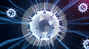 Microscopic virus 3D render