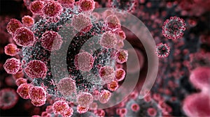 microscopic virus detailed view