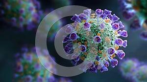 microscopic virus detailed view