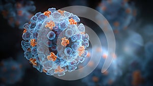 microscopic virus detailed view