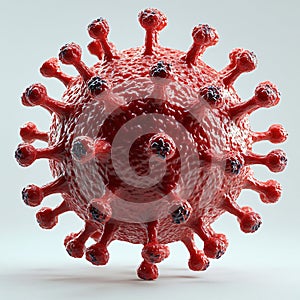 Microscopic Virus Particle 3D Render of Infectious Agent AI generated.