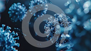 The Microscopic Virus Structure.AI generated image