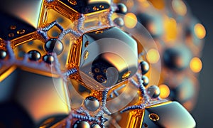 Microscopik view of a nanorobot. Futuristic concept of nanoid robotics. Nanotechnology close-up