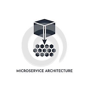 Microservice architecture icon. simple element illustration. isolated trendy filled microservice architecture icon on white