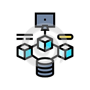 microservices software color icon vector illustration