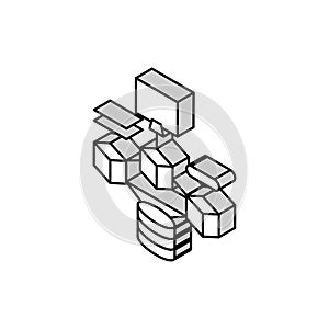 microservices software isometric icon vector illustration