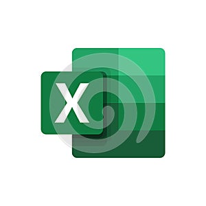 Microsoft excel logo editorial illustrative on white background