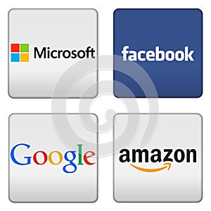 Microsoft Facebook Google Amazon buttons