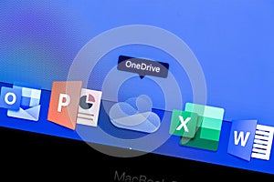 Microsoft OneDrive app on the display