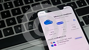 Microsoft Onedrive application in the Apple Store.