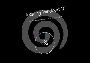 Microsoft Windows 10 OS installation, fresh install screen, upgrading, installing Windows operating system, laptop, pc screen