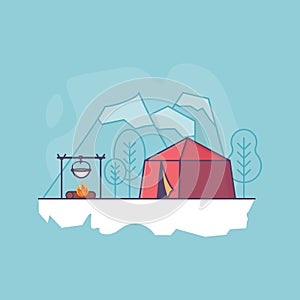 camping in the snow landscape design