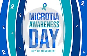 Microtia Awareness Day background design with ribbon and typography
