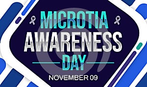 Microtia Awareness Day is observed on 9 November to spread awareness about congenital disability, background design