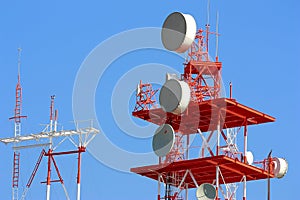 A microwave antenna tower used for telecommunications links. II