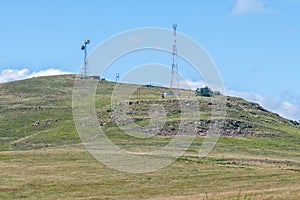 Microwave and cell phone telcommunication towers near Oliviershoek Pass