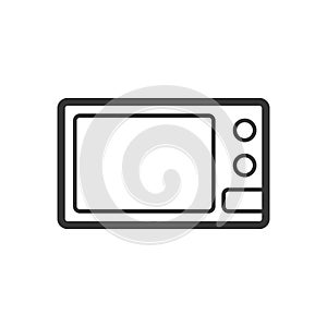 Microwave cooker outline single isolated vector icon