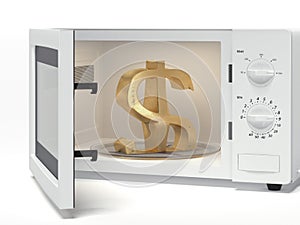 Microwave with dollar sign