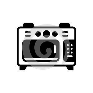 Black solid icon for Microwave, kitchen and electronic