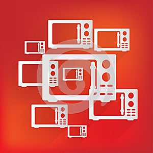 Microwave icon. kitchen equipment