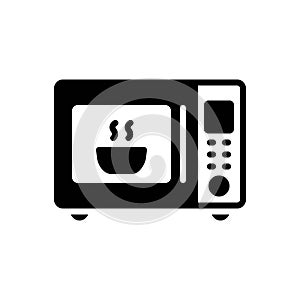 Black solid icon for Microwave, oven and electronic