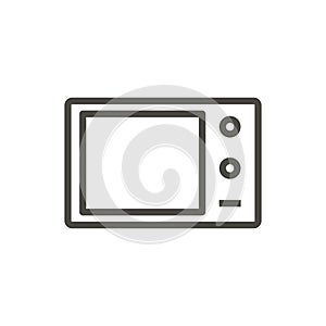 Microwave icon vector. Outline cooking, line microwave symbol. photo