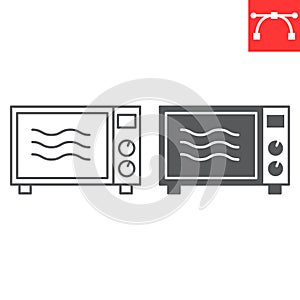 Microwave line and glyph icon