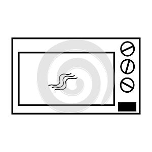 Microwave in a linear style. Home appliance icon