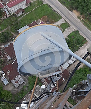 Microwave Link Antenna Installation on Telecommunications Tower