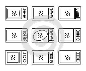 Microwave oevn icon set