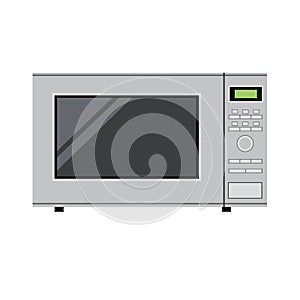 Microwave oven gray color icon. Isolated on white background vector illustration