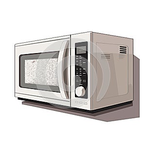 Microwave oven isolated on a white background. Vector illustration.