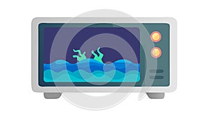 Microwave Oven Kitchen Appliance, vector design Generative AI