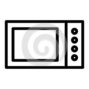 Microwave oven line icon. Home appliance vector illustration isolated on white. Electrical oven outline style design