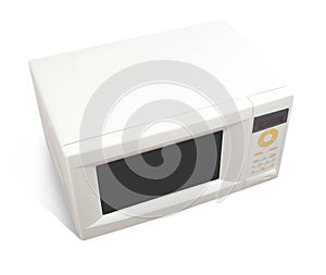 Microwave oven over white