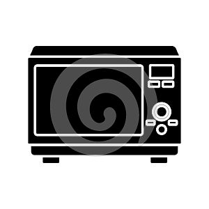 Microwave oven silhouette vector