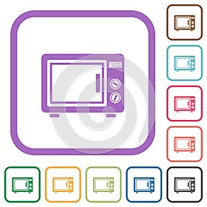 Microwave oven simple icons