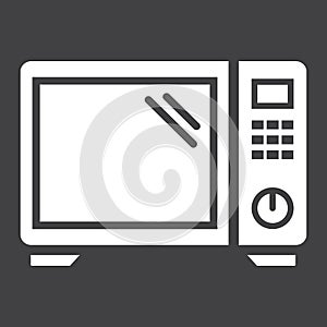 Microwave oven solid icon, household and appliance