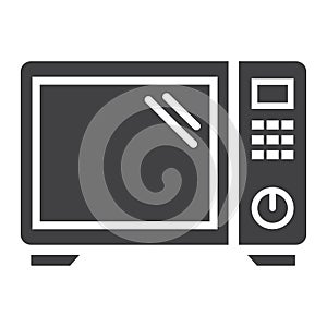Microwave oven solid icon, household and appliance