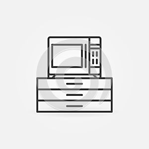 Microwave Oven vector thin line concept icon