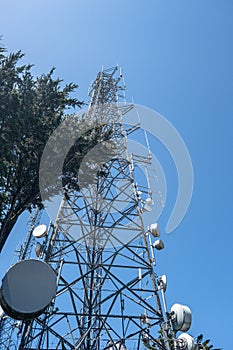 Microwave Tower on Blue
