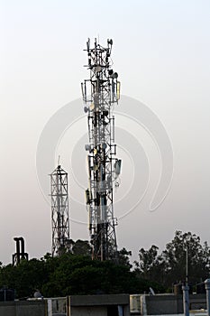 Communication tower with microwave parabolic antenna : (pix Sanjiv Shukla)