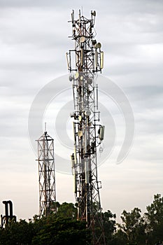 Communication tower with microwave parabolic antenna : (pix Sanjiv Shukla)