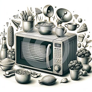Microwaves High frequency electromagnetic waves used for cokin photo