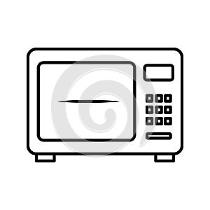 Microwaves oven kitchen utensil line style icon