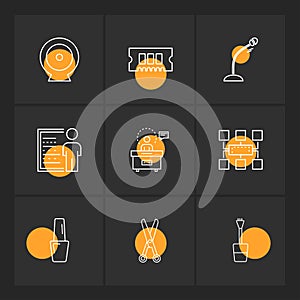 Micrphone , chip , target , network , technology , icons , elect