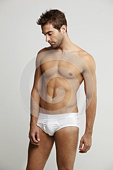 Mid adult man in briefs