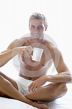 Mid Adult Man Drinking Coffee