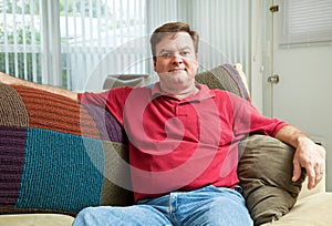 Mid Adult Man Relaxing at Home