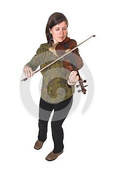 Mid-age woman playing violon